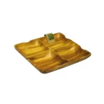 COPETINERO CUADRADO 4DIV MAD. 25X25X4CM