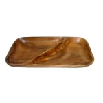 BANDEJA DE MADEIRA RETA 2 DIVISÕES 33X15X4CM