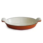 FONTE OVAL 29X21CM FERRO ESM. LARANJA-VERMELHO
